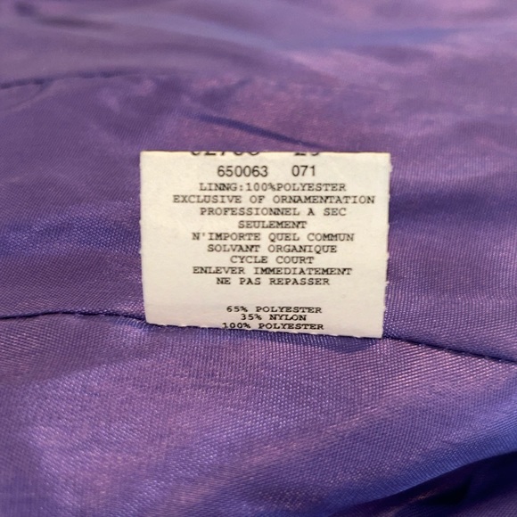 Jessica McClintock Violet Purple Iridescent Ruffled Strapless Party Dress Sz 10 - Picture 12 of 16